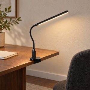 Eglo laroa lampada a pinza led 4,2w 4000k 27,5cm dimmerabile per ufficio moderna nera