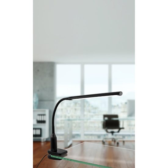Eglo laroa lampada a pinza led 4,2w 4000k 27,5cm dimmerabile per ufficio moderna nera
