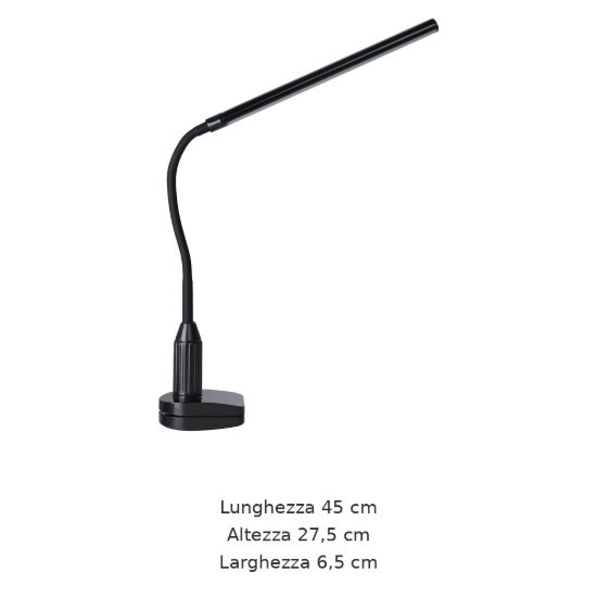 Eglo laroa lampada a pinza led 4,2w 4000k 27,5cm dimmerabile per ufficio moderna nera