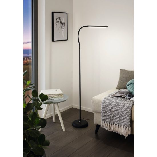 Eglo laroa piantana led 4,2w 4000k 130cm dimmerabile per soggiorno moderna nera