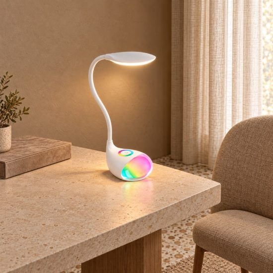 Eglo cabado 1 lampada da scrivania led 2,7w rgb 5000k 49cm dimmerabile per ufficio moderna bianca