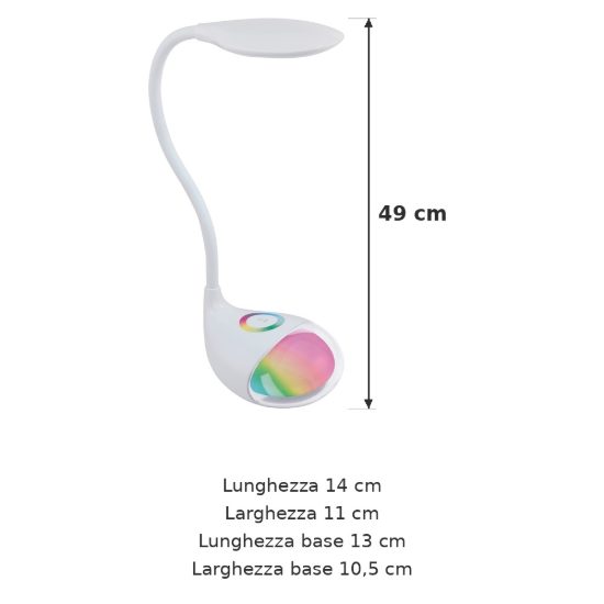 Eglo cabado 1 lampada da scrivania led 2,7w rgb 5000k 49cm dimmerabile per ufficio moderna bianca