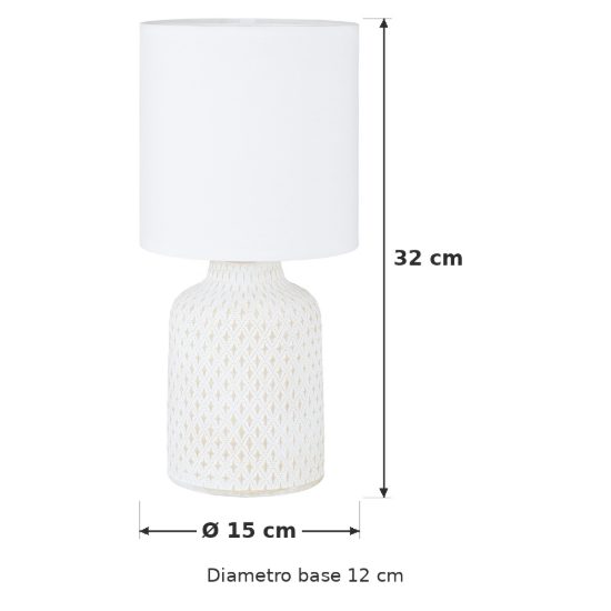 Eglo bellariva abat-jour per camera da letto e14 32cm moderna bianco panna