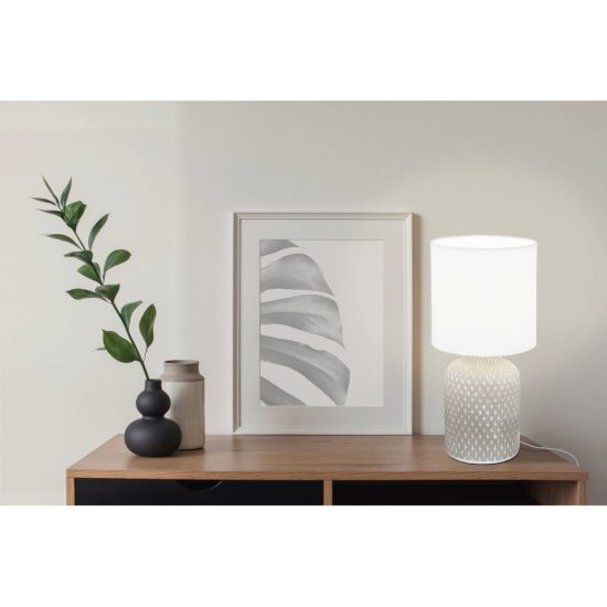 Eglo bellariva abat-jour per camera da letto e14 32cm moderna grigia