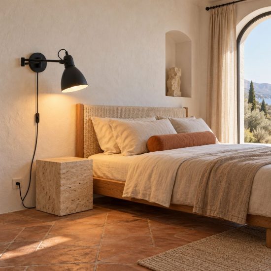 Eglo san peri applique per comodino camera da letto e27 13cm moderna nera