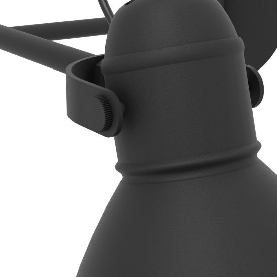 Eglo san peri applique per comodino camera da letto e27 13cm moderna nera