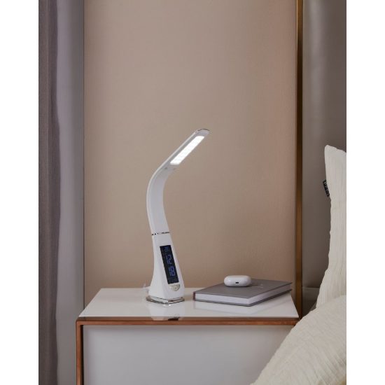 Eglo cognoli lampada da scrivania led 4,4w 5000k 51cm dimmerabile per ufficio moderna bianca