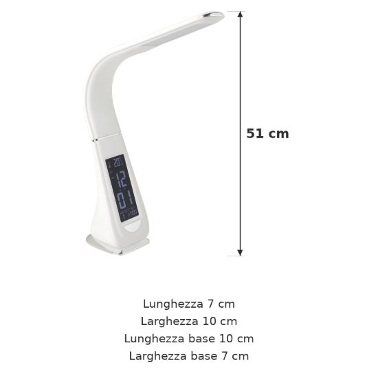 Eglo cognoli lampada da scrivania led 4,4w 5000k 51cm dimmerabile per ufficio moderna bianca