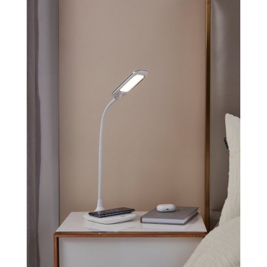 Eglo masserie lampada da scrivania led 3,7w 4000k 38,5cm dimmerabile per ufficio moderna bianca