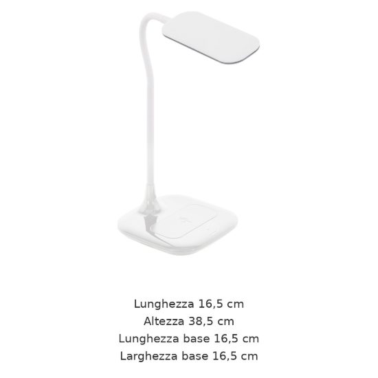 Eglo masserie lampada da scrivania led 3,7w 4000k 38,5cm dimmerabile per ufficio moderna bianca