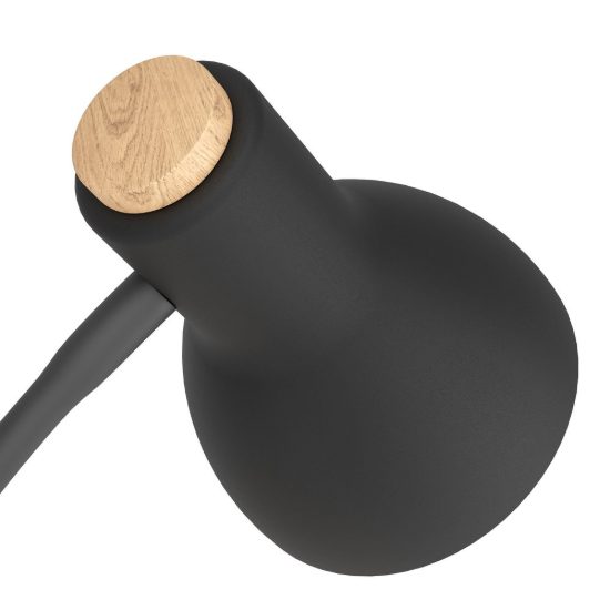 Eglo veradal lampada da scrivania e27 49cm per ufficio moderna nera e marrone