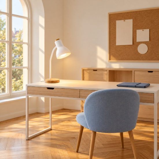 Eglo veradal lampada da scrivania e27 49cm per ufficio moderna bianca e marrone