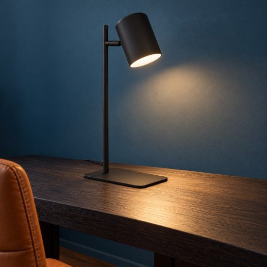 Eglo ceppino lampada da scrivania gu10 led 4,5w 3000k 38cm per ufficio moderna nera e bianca
