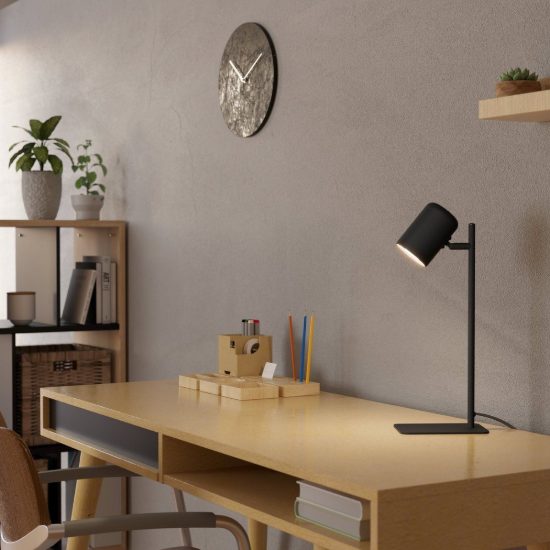 Eglo ceppino lampada da scrivania gu10 led 4,5w 3000k 38cm per ufficio moderna nera e bianca