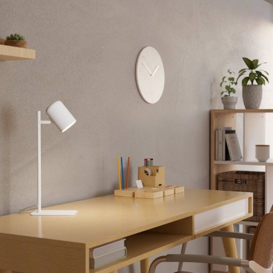 Eglo ceppino lampada da scrivania gu10 led 4,5w 3000k 38cm per ufficio moderna bianca