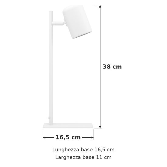 Eglo ceppino lampada da scrivania gu10 led 4,5w 3000k 38cm per ufficio moderna bianca