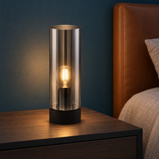 Eglo damasco 1 abat-jour per camera da letto e27 31cm moderna nera