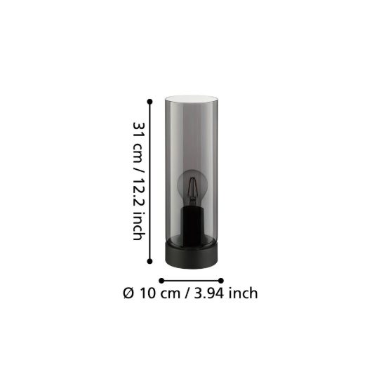 Eglo damasco 1 abat-jour per camera da letto e27 31cm moderna nera