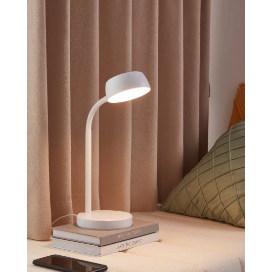 Eglo cabales abat-jour per camera da letto led 4,6w 3000k 34cm moderna bianca