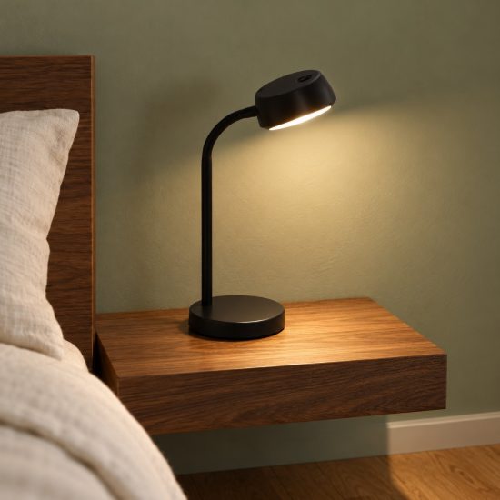 Eglo cabales abat-jour per camera da letto led 4,6w 3000k 34cm moderna nera