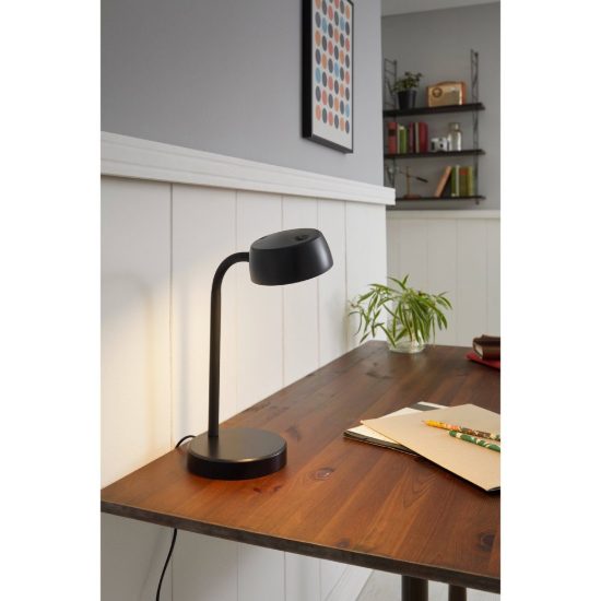 Eglo cabales abat-jour per camera da letto led 4,6w 3000k 34cm moderna nera