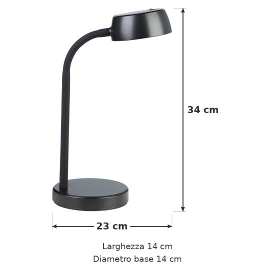 Eglo cabales abat-jour per camera da letto led 4,6w 3000k 34cm moderna nera