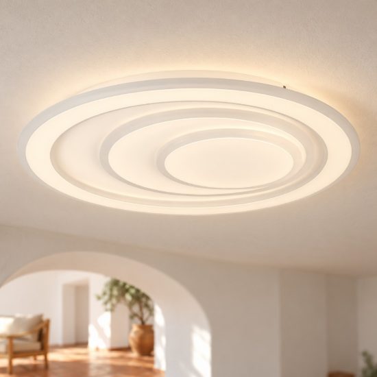 Eglo palagiano 1 plafoniera led 21w 4000k 48cm per soggiorno moderna bianca