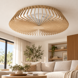 Ventilatore da soffitto legno con luce con telecomando led 70w cct 2700k 5000k dimmerabile
