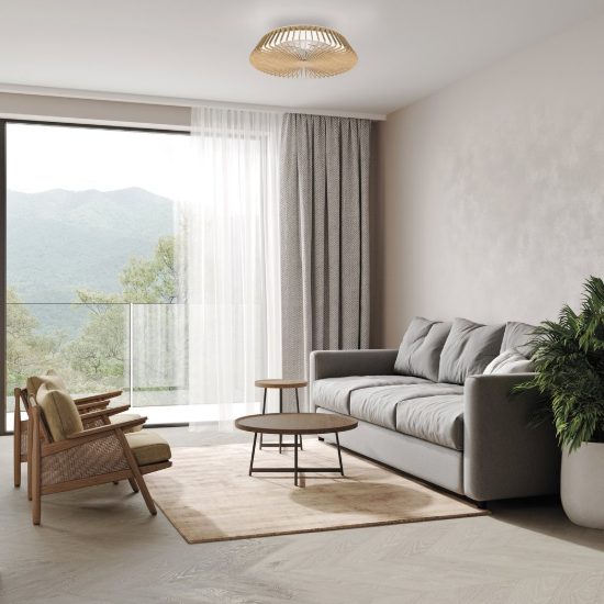 Ventilatore da soffitto legno con luce con telecomando led 70w cct 2700k 5000k dimmerabile