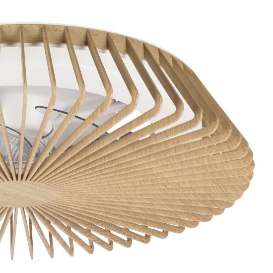 Ventilatore da soffitto legno con luce con telecomando led 70w cct 2700k 5000k dimmerabile