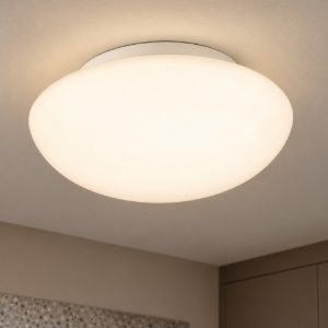 Eglo ella plafoniera 2 luci 35cm per cucina moderna bianca con vetro opalino