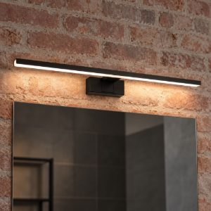 Eglo conettilla applique per specchio led 10w cct 3000k 6500k 60cm ip44 per bagno moderna nera