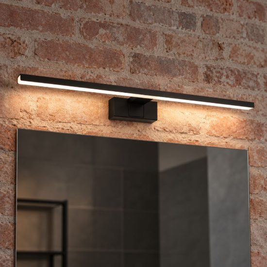 Eglo conettilla applique per specchio led 10w cct 3000k 6500k 60cm ip44 per bagno moderna nera
