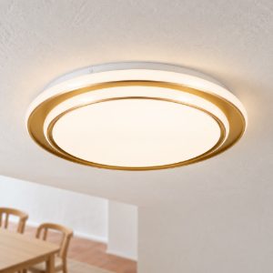 Eglo moschetta plafoniera led 36w cct 2700k 6500k 49cm per sala da pranzo moderna oro