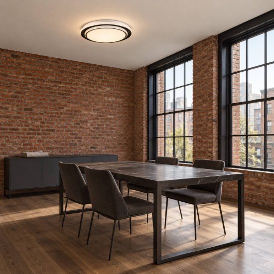 Eglo moschetta plafoniera led 36w cct 2700k 6500k 49cm per sala da pranzo moderna nera