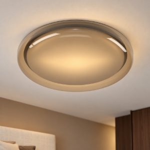 Eglo conistarino plafoniera led 19,5w cct 2700k 6500k 40cm per camera da letto moderna bianca e marrone