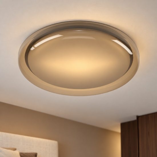 Eglo conistarino plafoniera led 19,5w cct 2700k 6500k 40cm per camera da letto moderna bianca e marrone