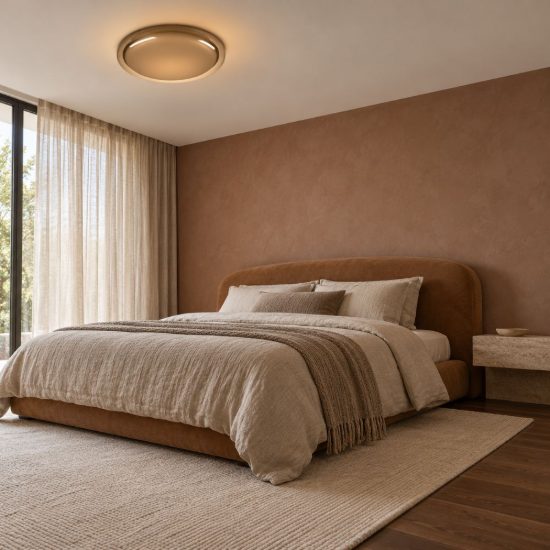 Eglo conistarino plafoniera led 19,5w cct 2700k 6500k 40cm per camera da letto moderna bianca e marrone