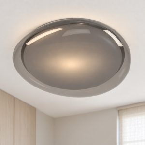 Eglo conistarino plafoniera led 19,5w cct 2700k 6500k 40cm per camera da letto moderna bianca e grigio fumé
