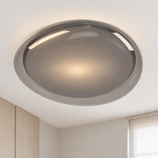 Eglo conistarino plafoniera led 19,5w cct 2700k 6500k 40cm per camera da letto moderna bianca e grigio fumé