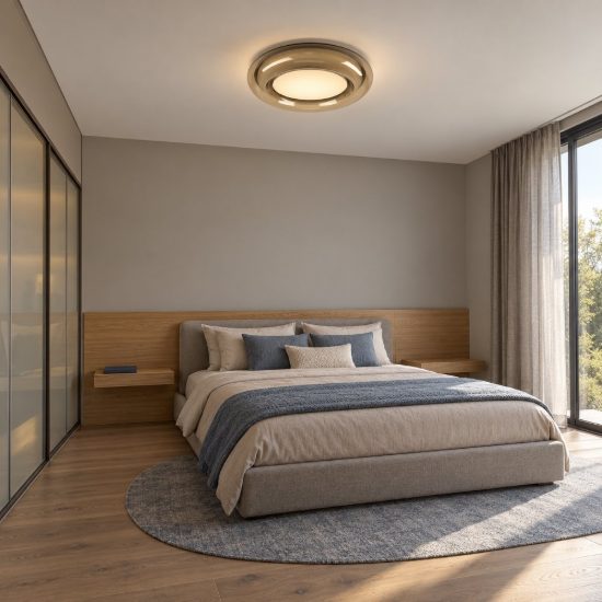 Eglo conistarino plafoniera led 19,5w cct 2700k 6500k 40cm per camera da letto moderna bianca e marrone doppio bordo