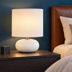 Eglo trondio abat-jour per camera da letto e14 27cm moderna bianca
