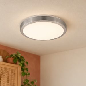 Eglo competa 1 plafoniera led 18w 3000k 32,5cm per cucina moderna bianca e nichel
