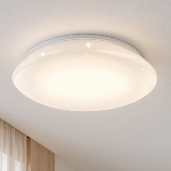 Eglo sileras plafoniera led 31w cct 2700k 6500k 60cm con telecomando per soggiorno moderna bianca