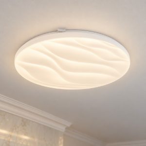 Eglo benariba plafoniera led 22w 3000k 44cm per soggiorno moderna bianca