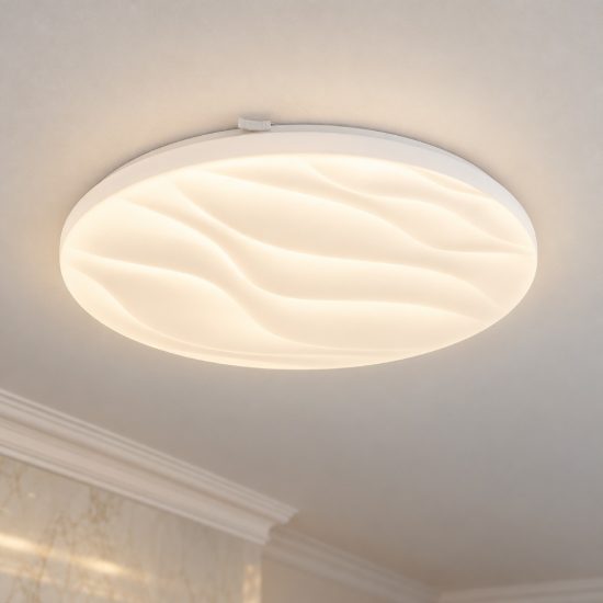 Eglo benariba plafoniera led 22w 3000k 44cm per soggiorno moderna bianca