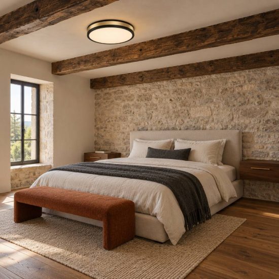 Eglo pescaito plafoniera led 19,5w 3000k 38cm per camera da letto moderna nera e oro