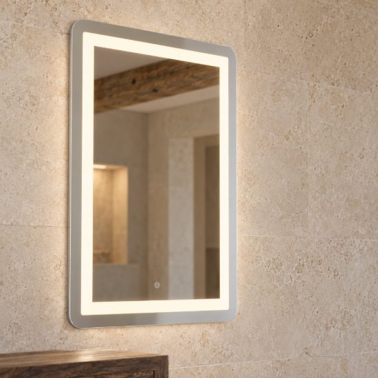 Eglo buenavista 1 specchio con luce led 18,6w cct 3000k 6500k 80cm ip44 per bagno moderna argento