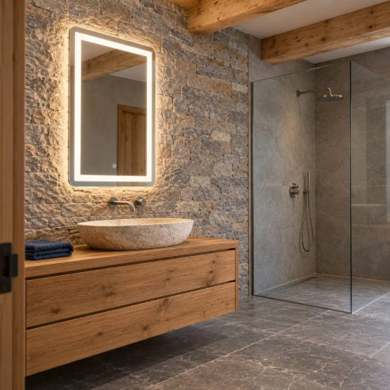 Eglo buenavista 1 specchio con luce led 18,6w cct 3000k 6500k 80cm ip44 per bagno moderna argento