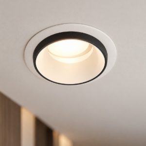 Eglo carosso faretto da incasso per cartongesso rotondo bianco bordo nero